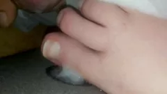 Play Cumshot Over Sleeping Wife's Toes - Foot Fetish Footjob Porn